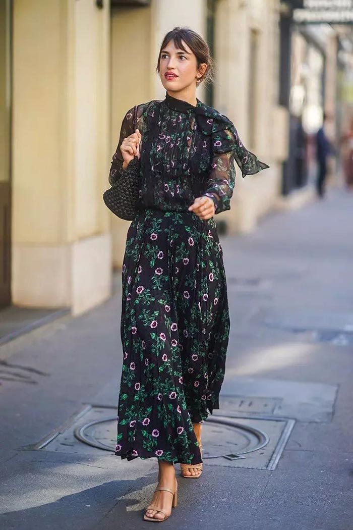 Jeanne Damas wearing a maxi dress